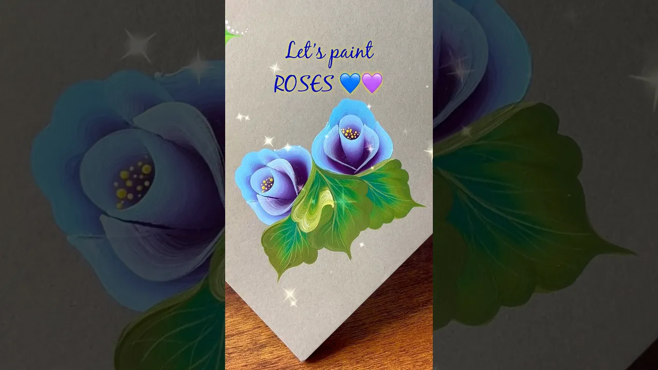 389 So satisfying…watch till the 🌹blooms #shorts #acrylicpainting #roses #art #satisfying