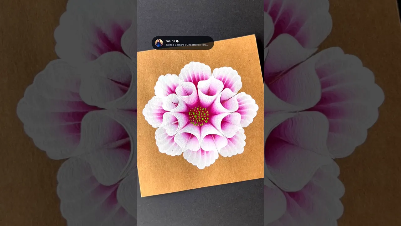 436 🩷🤍3D flower painting technique🫶🏻🎨🖌️✅💯 #flowerdrawing #paintingtechniques