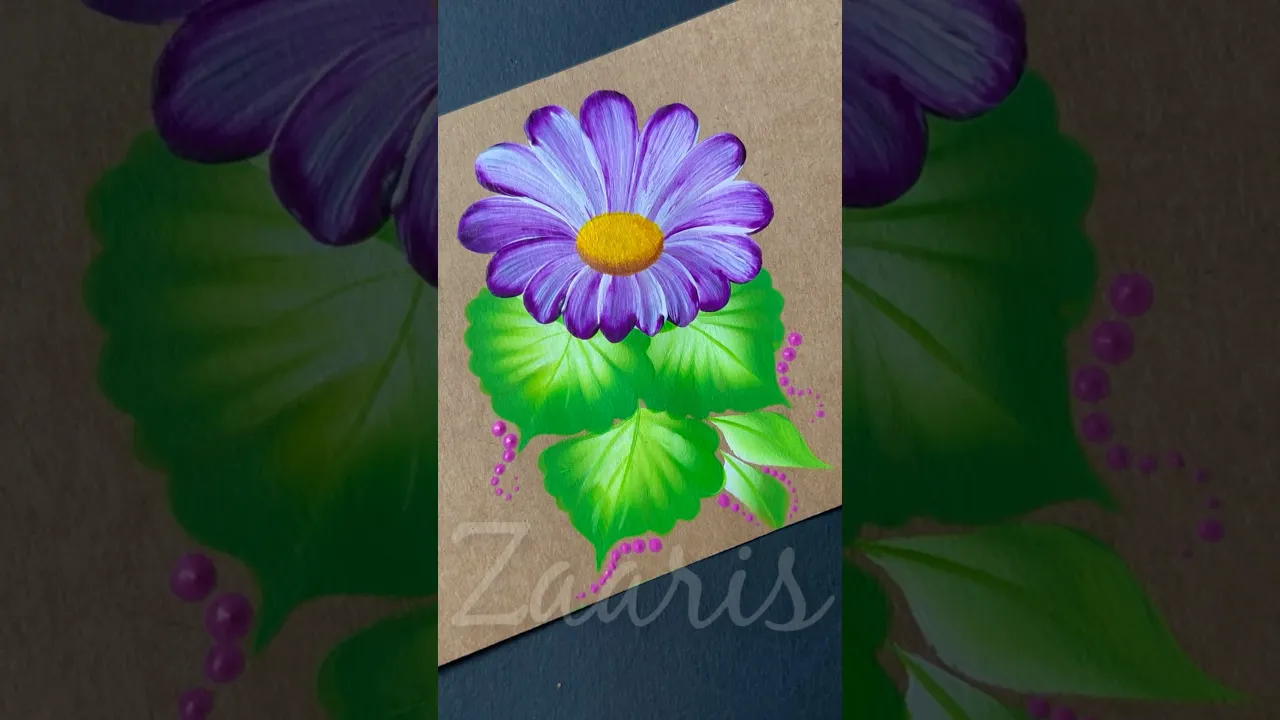 996 💜🫶💯🎨Simple flower painting using acrylic🎨👌🫶💯🎨💜 #flowerpainting #shorts #art