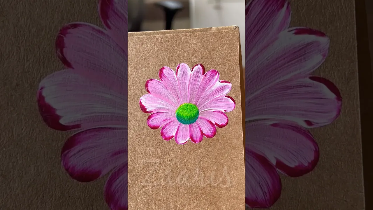 71 💯Acrylic PINK flower🌸 painting🎨🖌️ #shorts #art #viral #floraart #beginners #pink #painting