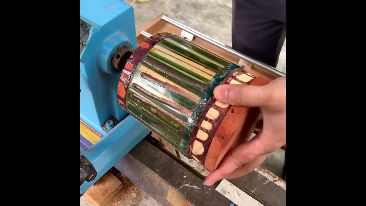Creative Bamboo Vase Production Amazing Wood Turning Craftsmanship CC