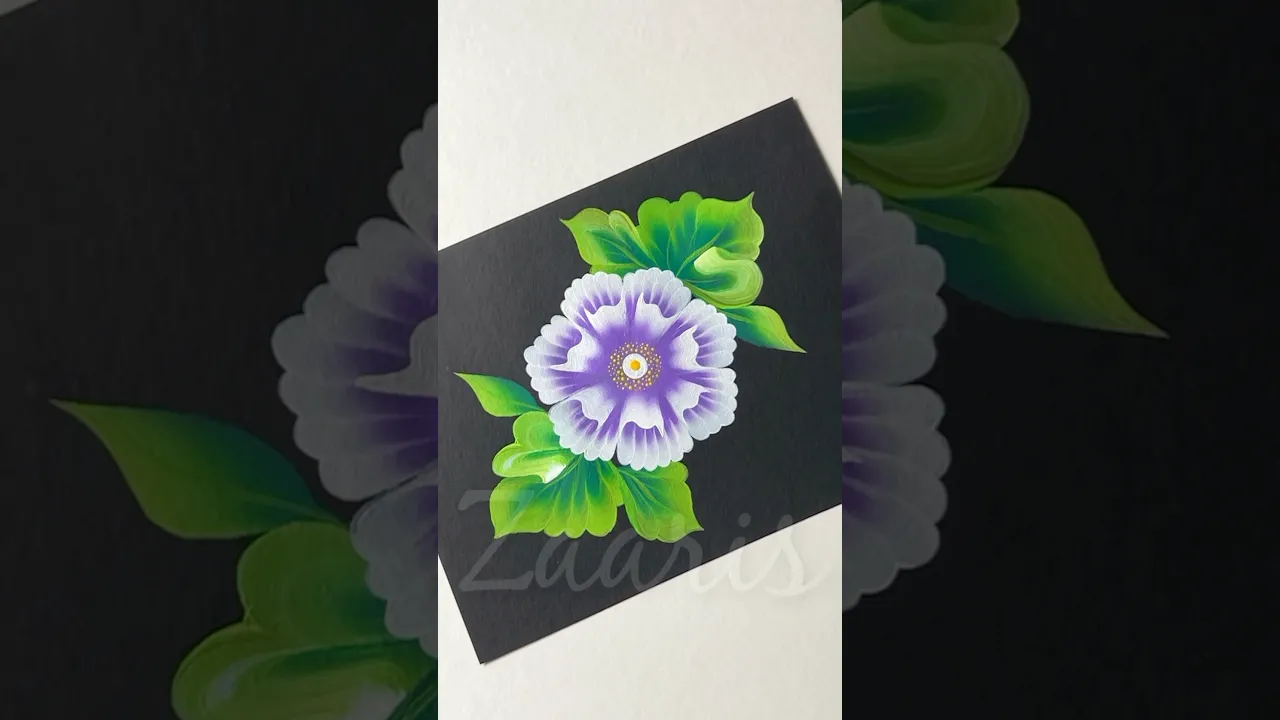 1036 💜🫶🩵🎨💯3D flower painting using acrylic paints 🎨🫶💜💯🌺🌿 #shorts #flowerpainting #art