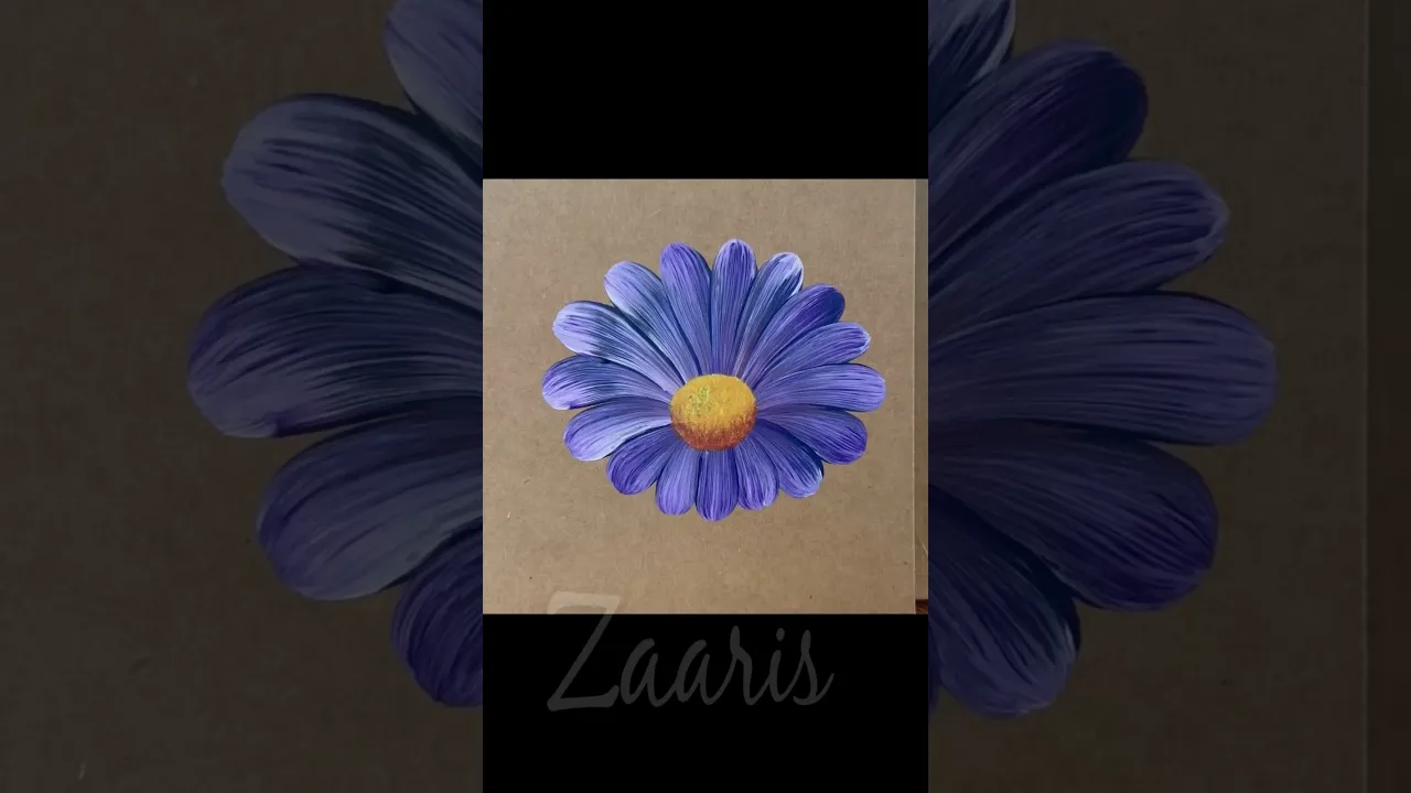 107 💜SIMPLE🌿PURPLE flower painting using acrylic🖌️🎨 #art #shorts #viral #purple #simple #flowers