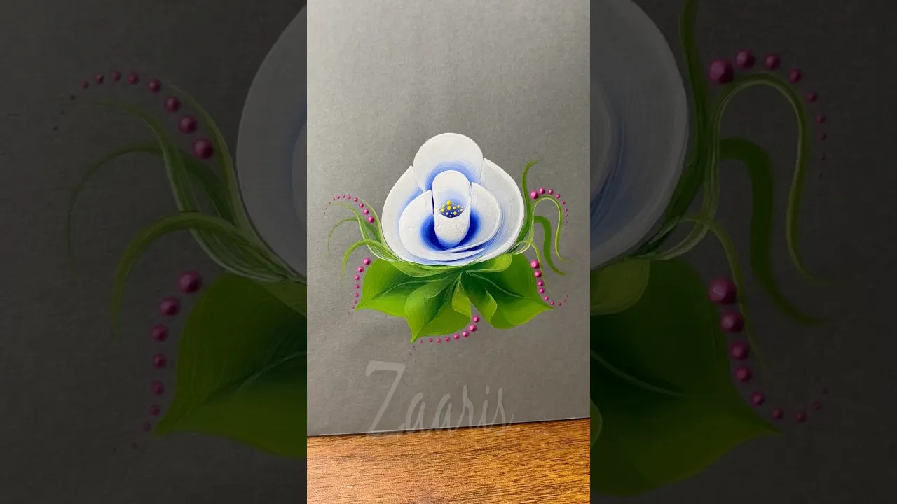 16 💙One Stroke flower 🌺 painting for beginners 💯🖌️🎨#shorts #viral #flowerpainting #flowers