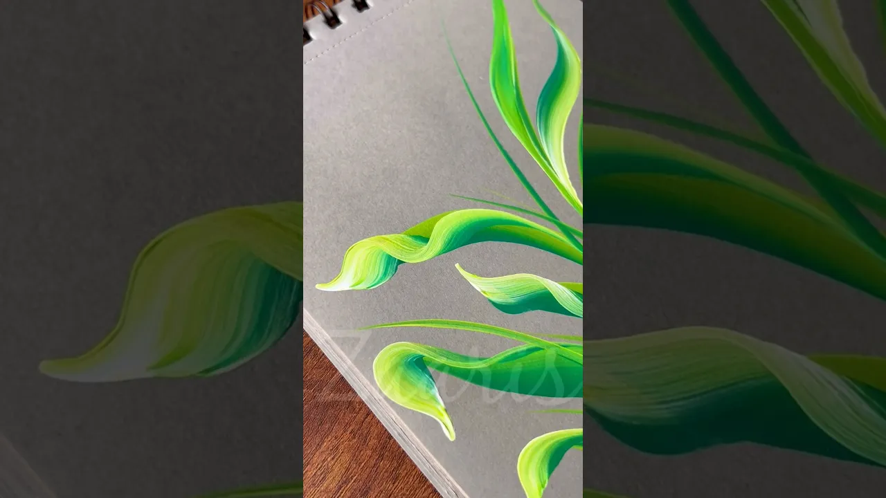 1043 🌿🎨💚Detailing 💚🎨🌿🌺 #shorts #leaves #paint