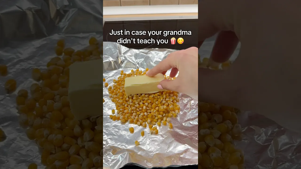 Sweet pan popcorn in 5 minutes🍿😋#cooking