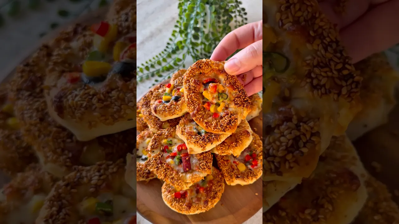 Simit pizza😍 #food #tarif #recipe #globalcuisine #cooking #pizza #simit #simitpizza