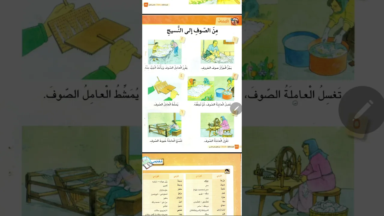 من الصوف إلى النسيج｜عربي٥｜#مامۆستاسندس