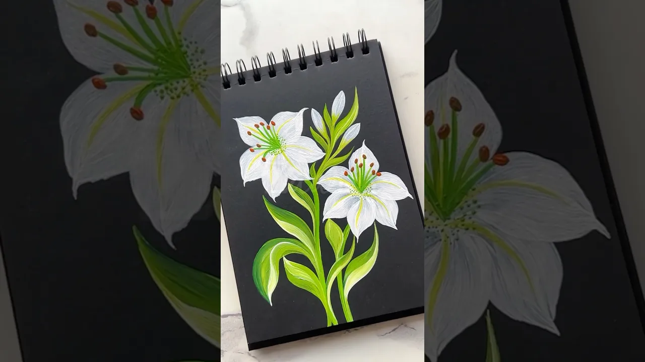 1337 🫶❣️💯🌿Onestroke WHITE flowers 🌺🎨🌿 #shorts
