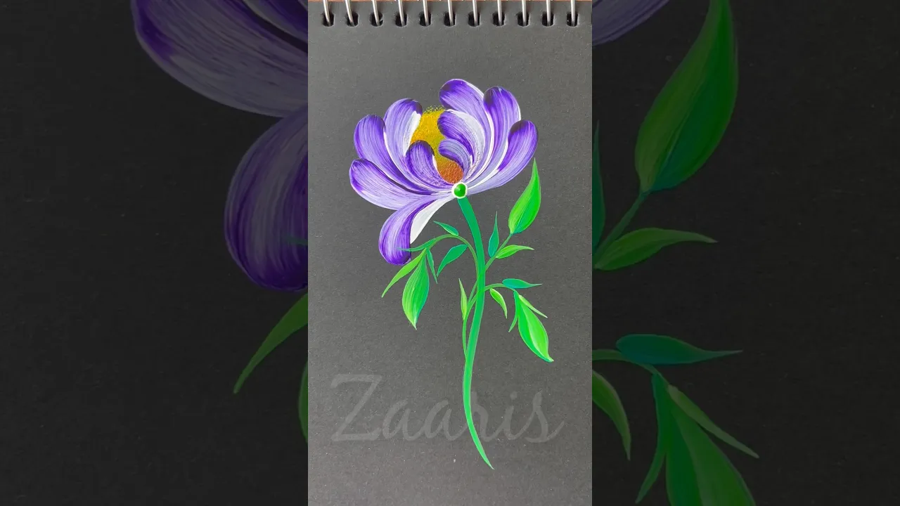 328 Acrylic flower painting idea 💜💯👌 #drawing #beginnerfriendly #art
