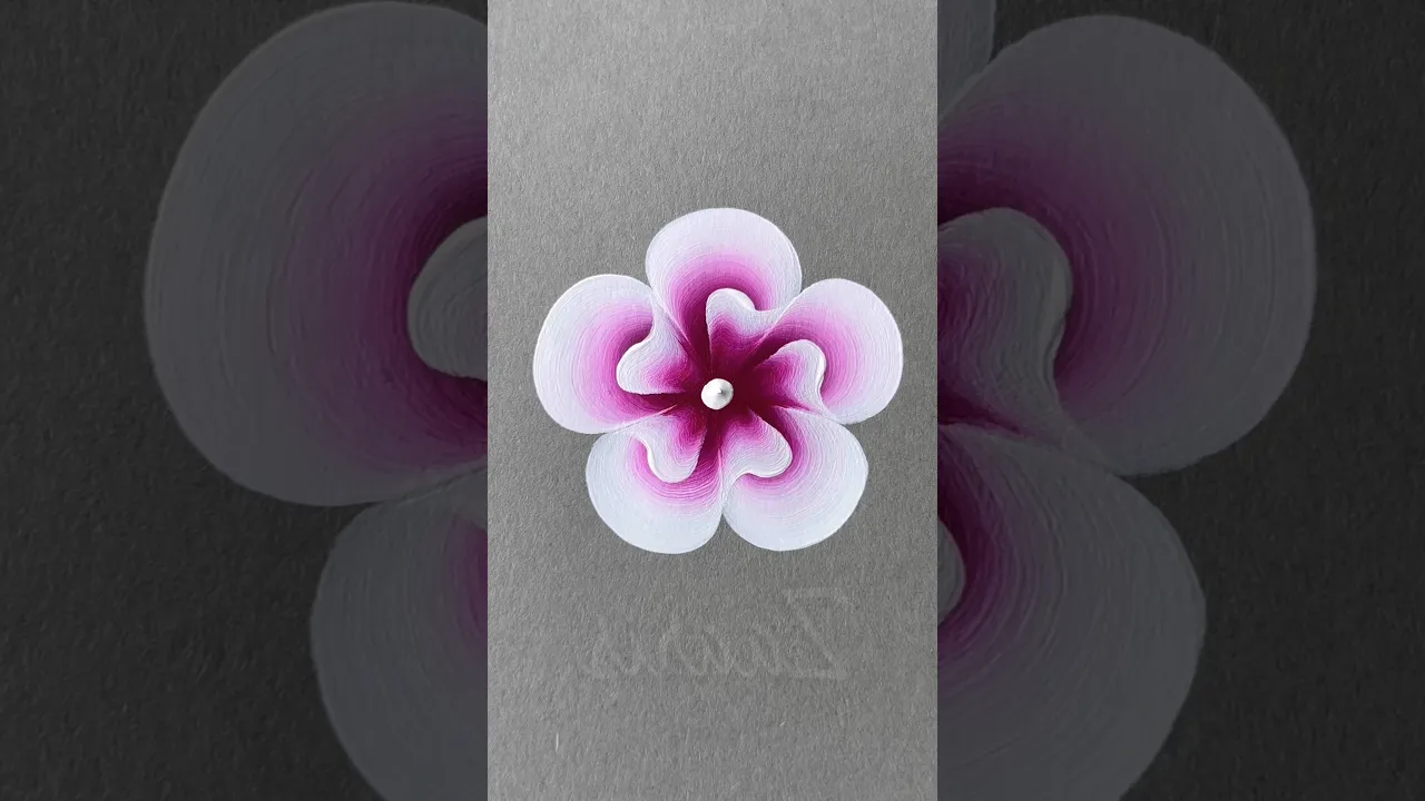 339 🌸EASIEST PINK flower 🌺🎨Acrylic 🖌️👌