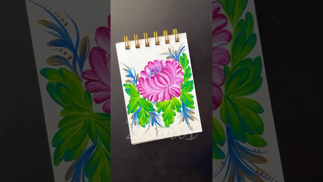 1286 🌸🌿Easy Onestroke PINK floral painting using acrylic paints🎨✨💯💖💝 #shorts