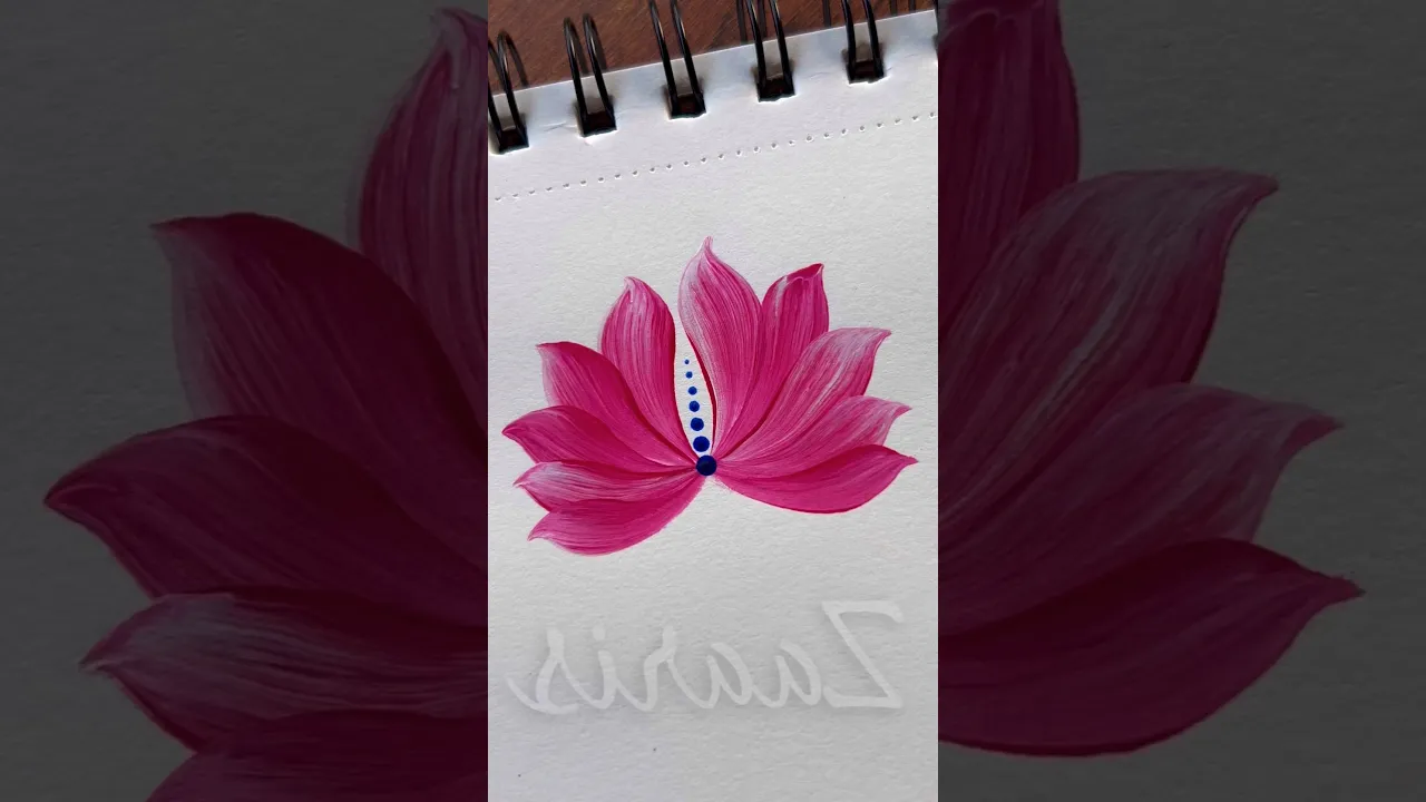 351 Beautiful pink gold flower 🎨🖌️ #acrylicpainting #painting #flowerpainting