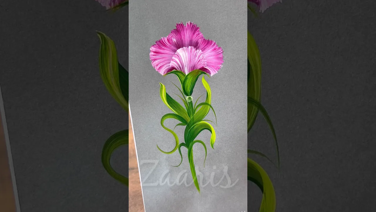 128 🫠🫶WOW🌺CARNATIONS painting using acrylic🎨🖌️ #art #shorts #viral #carnations #acrylic #wow #yt