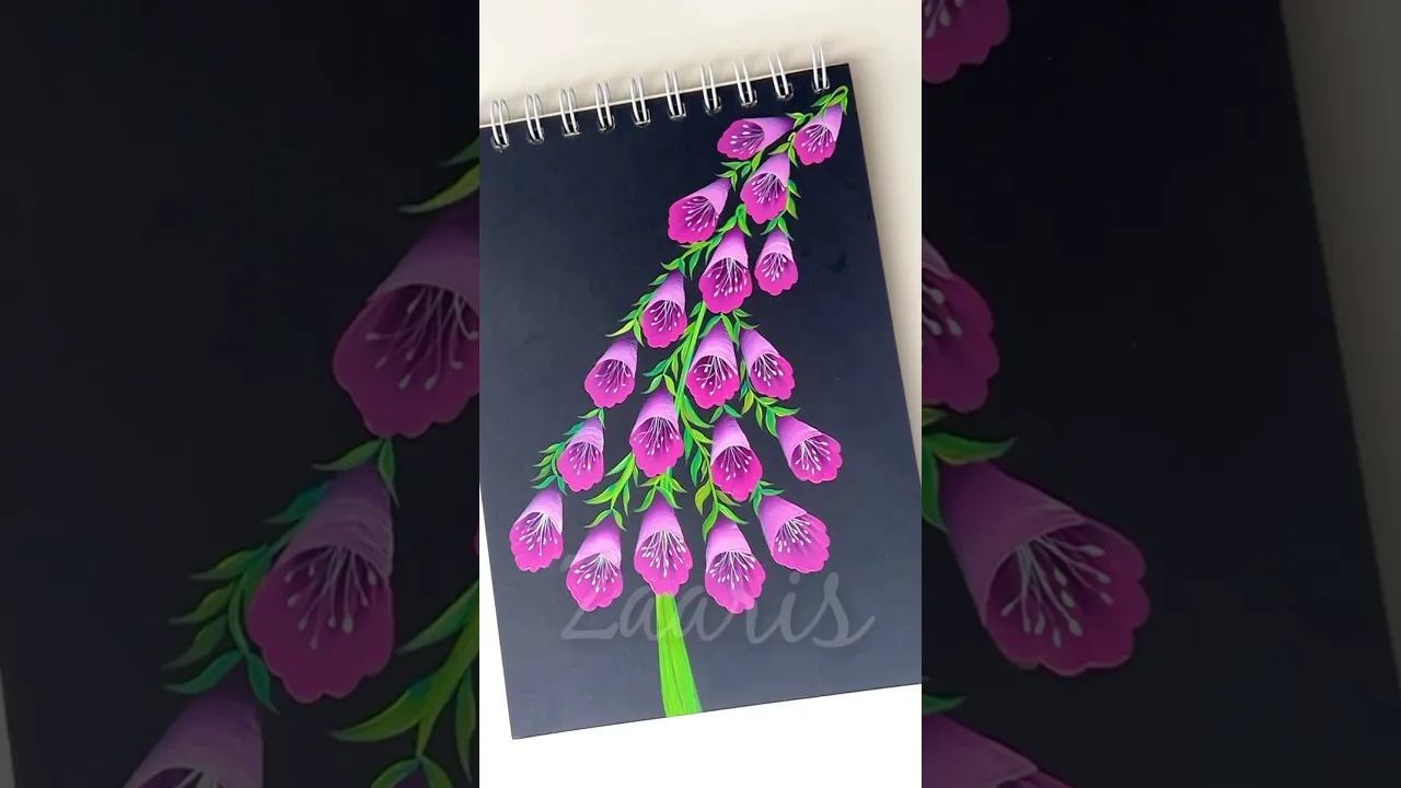 1237 💯🫶🎨🌸Beautiful HANGING FLOWERS painting, using acrylic paints 🎨💯🫶💖🌸❣️💝🌺🌿 #shorts