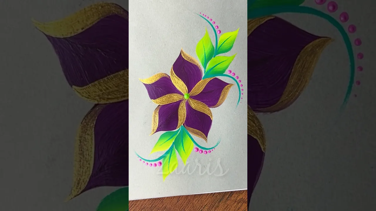 1218 💯🫶💜🌿Super quick and EASY VIOLET FLOWERS painting, using acrylic paints🎨🌸🎊🎉🌺🌿💜✨💖 #shorts