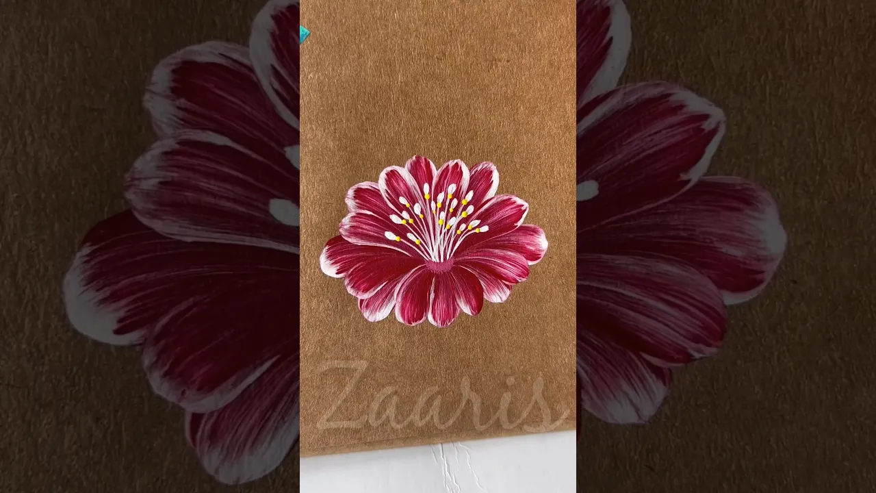 344 🌺💯Simple flower 🎨🖌️Round Brush strokes 🌺🫶