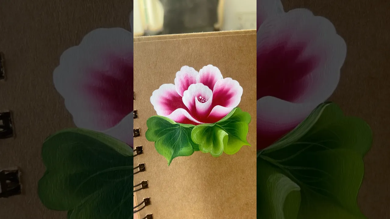 18 ❤️💚WOW❣️RED flower🌺 acrylic painting tutorial🖌️🎨#shorts #viral #redflower #acrylicpainting #wow