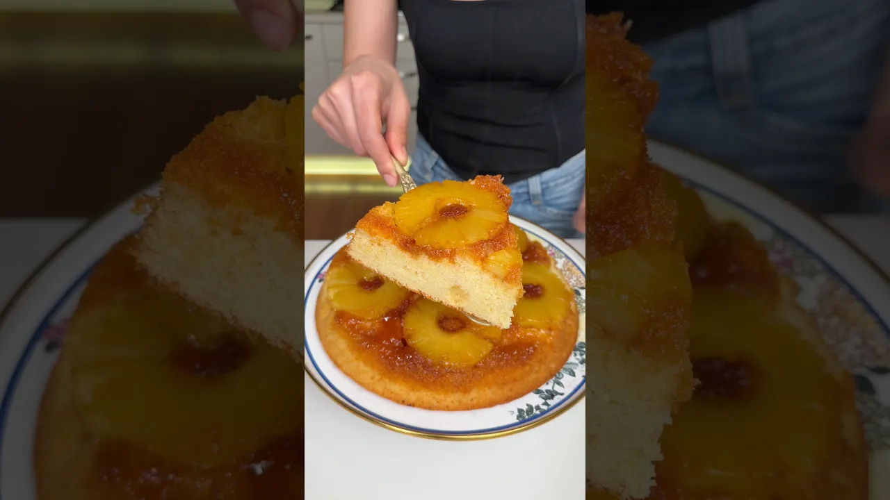 Karamelli Ananaslı Kek ｜ Caramel Pineapple Upside Down Cake #busezeynep #cake