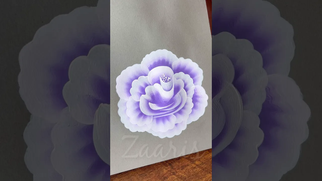 385 One Stroke flower painting 💜🎨🖌️ #youtubesearch #onestroke #flowerpainting #shorts #viralyt