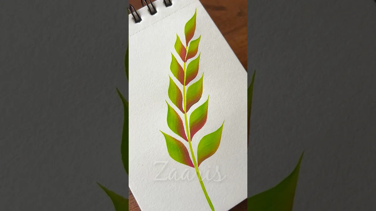 901 💚🩷🫶💯🌿Simple LEAVES painting using acrylic paints 🌿💯🫶💖💚🩷🎉🎨 #shorts
