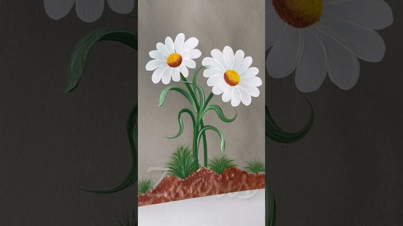 348 👌Wild flowers 🌼 acrylic painting 🌿🖌️🎨 #art #flowerart #beginnerfriendly #artclass #painting