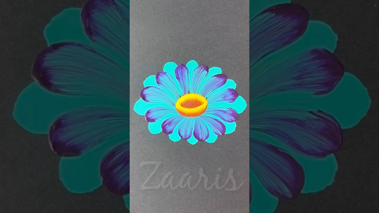 170 🩵💜Simple flower painting using ACRYLIC paints💯🎨🖌️ #shorts #viral #art #flowerpainting #acrylic