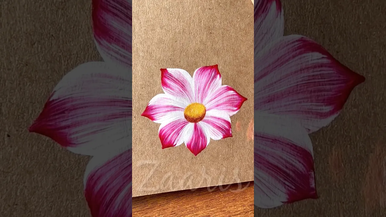 234 🌺RED❤️Beginner friendly flower painting💯👌🎨🖌️ #beginnerfriendly #shorts #art #red #yt #drawing