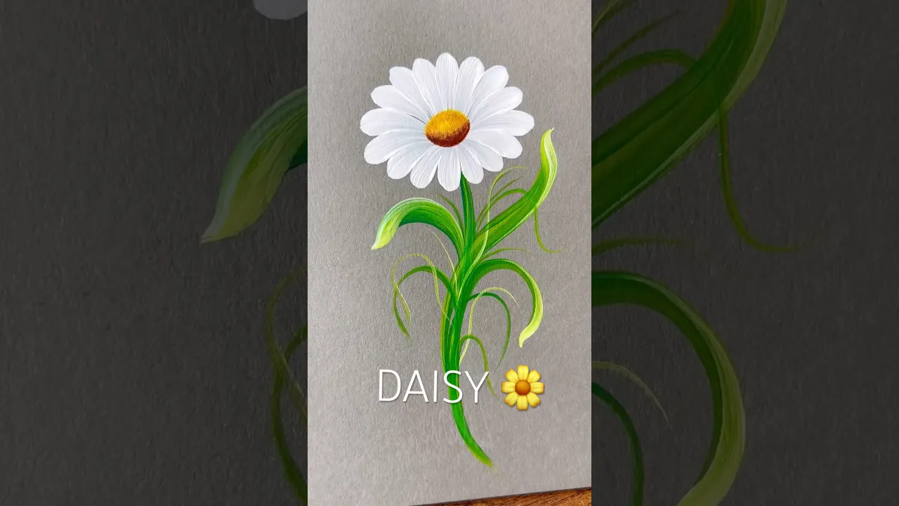 282 Easiest way to paint a DAISY flower design 🫶 #shorts #daisy #flowerdesign #ytviral #flowercrew