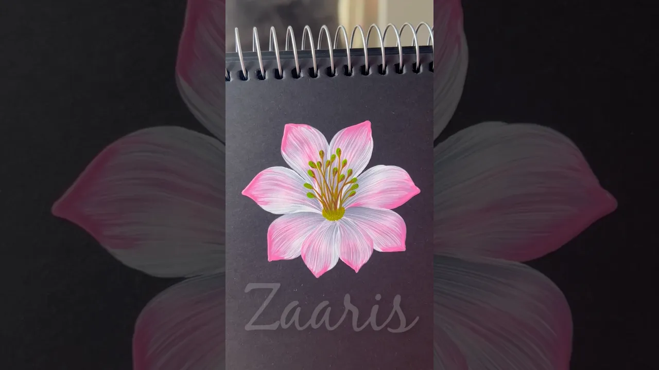 174 🩷🌸One Stroke Painting🌸PINK Flower🌺acrylic 🎨🖌️#shorts #pink #floraart #acrylic #viral #flowers