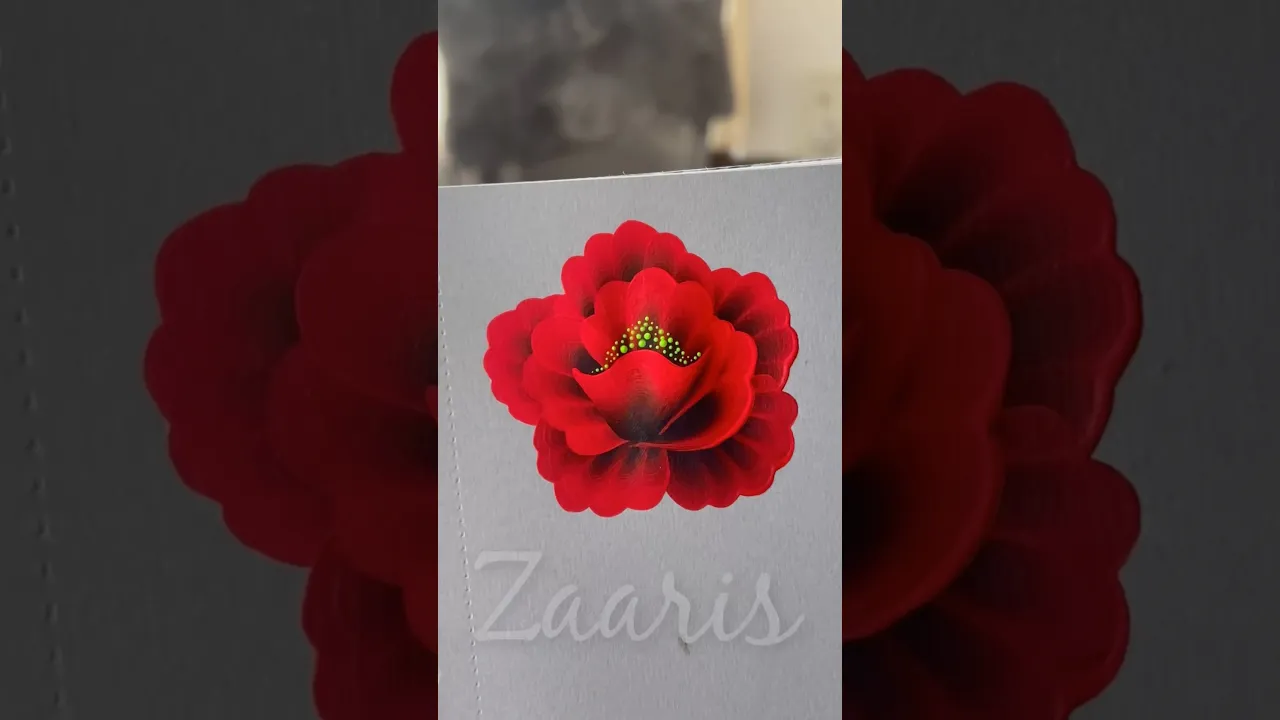 34 ❤️RED flower 🌺 acrylic painting 🖌️🎨#shorts #redflower #viral #acrylicpainting #art