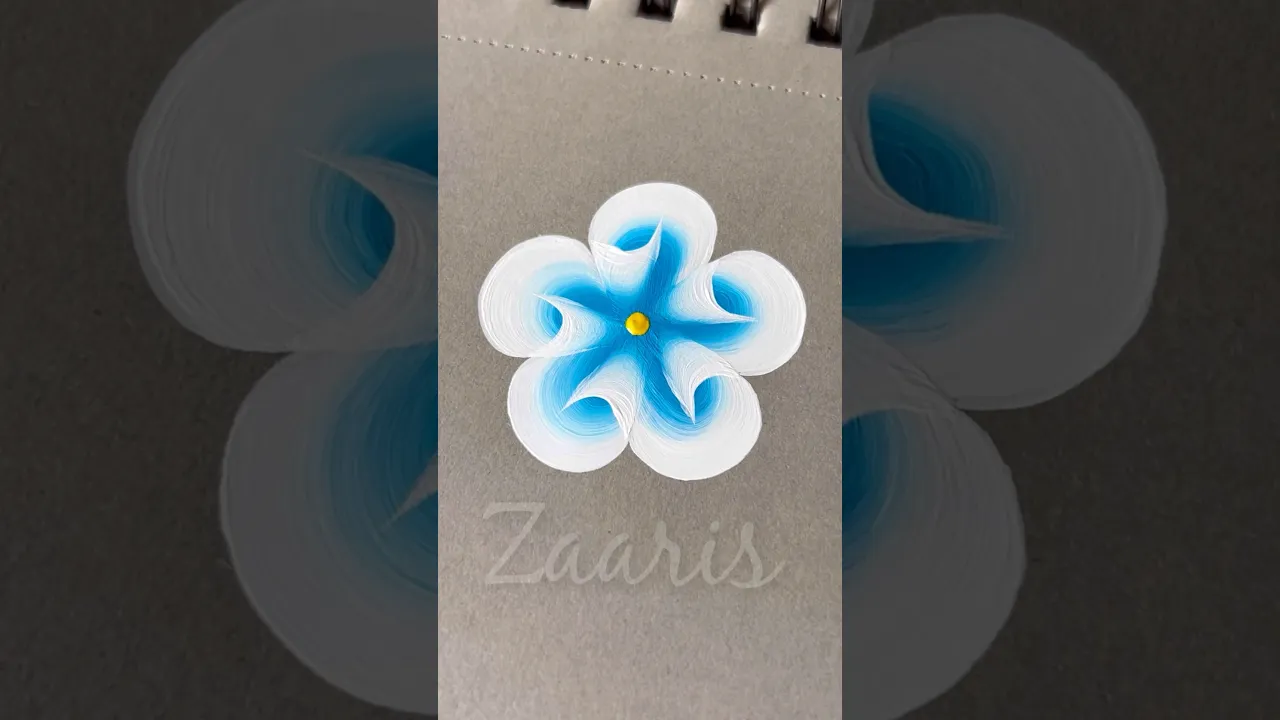 1168 🩵🎨🫶💖💛💯Easiest BLUE flower painting,using acrylic paints 🎨🩵🌿🌺💖🌸🌼✨🫠 #shorts