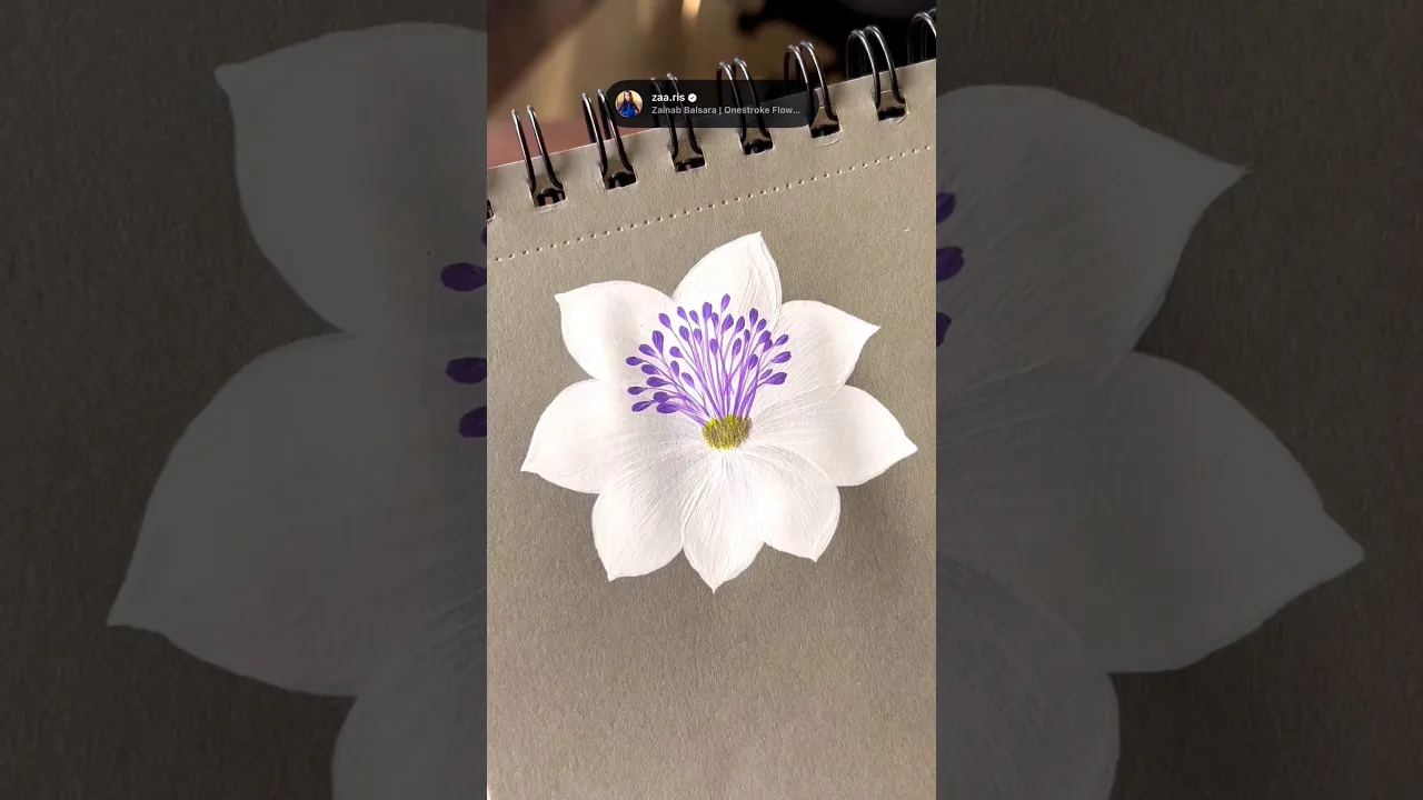 442 🤍🫶🏻 OneStroke flower painting 🌸 #shortsfeed #art #shortsviral #flowerpainting #acrylicpainting