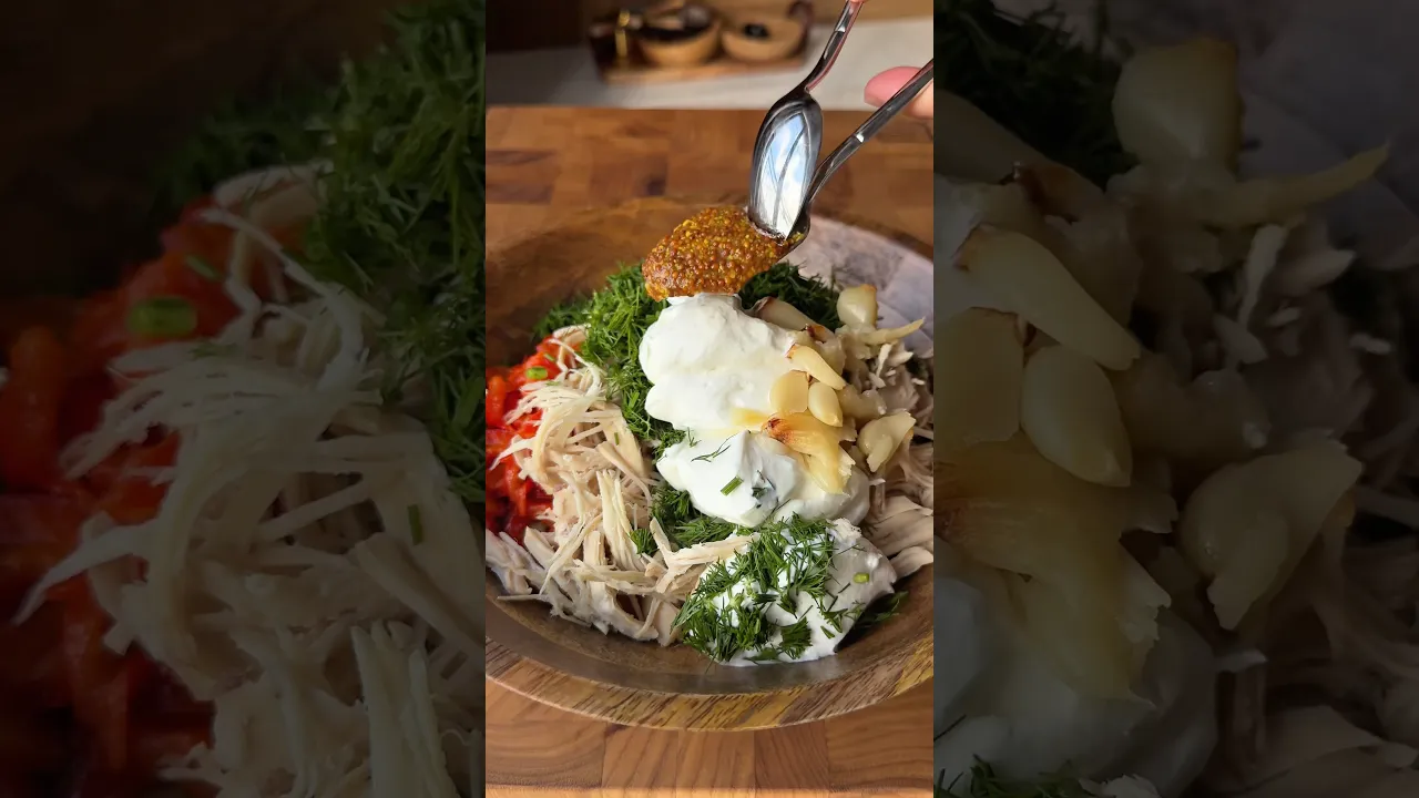 Tavuklu patlıcanlı nefis bir salata😍 #globalcuisine #food #tarif #recipe #salatatarifi #cooking