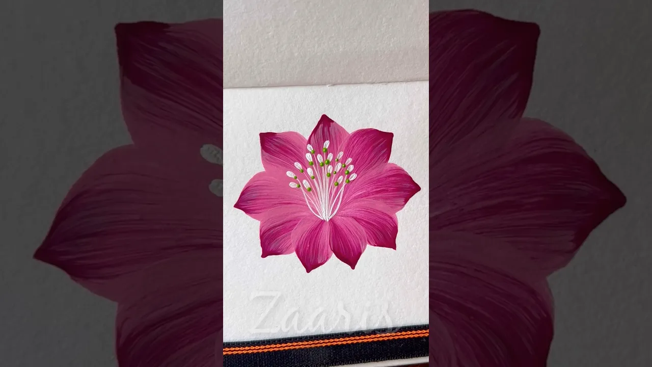 247 💖Beginner friendly PINK Flower 🌸 acrylic painting 🎨🖌️ #beginnerfriendly #art #viral #shorts