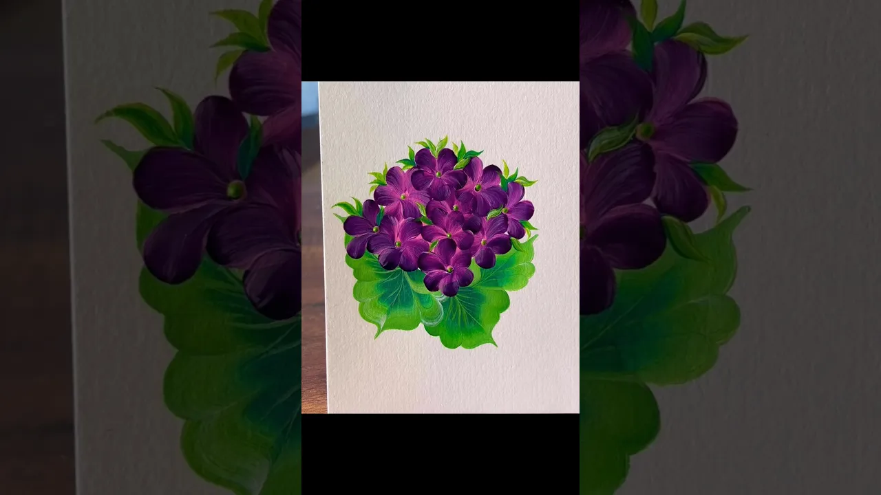 319 Flower bunch💜 ｜ Acrylic painting 🎨🖌️ #flowers #flowerart #beginnerfriendly #acrylicpainting