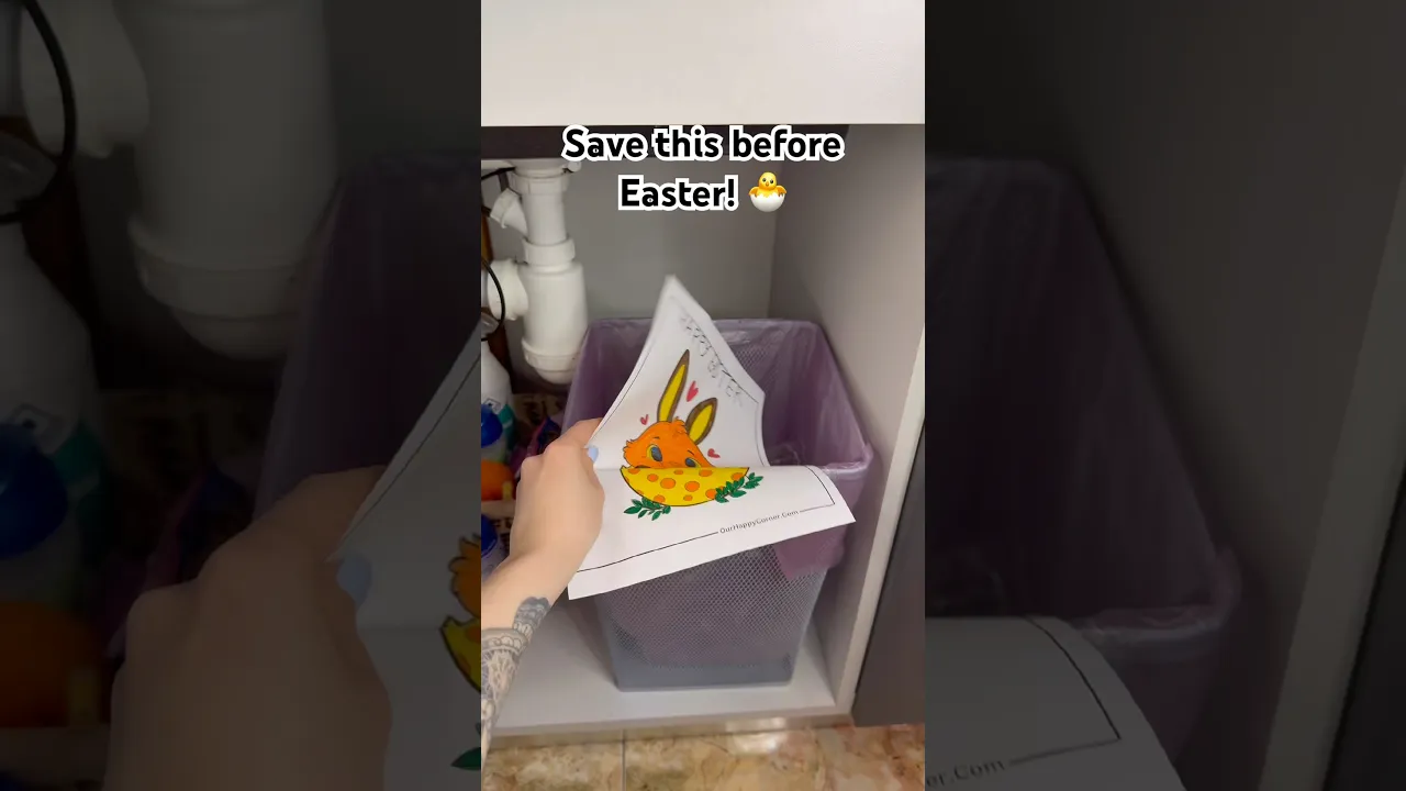 Don’t throw away kids’ Easter drawings!🐣 #diy #parenthack #lifehacks