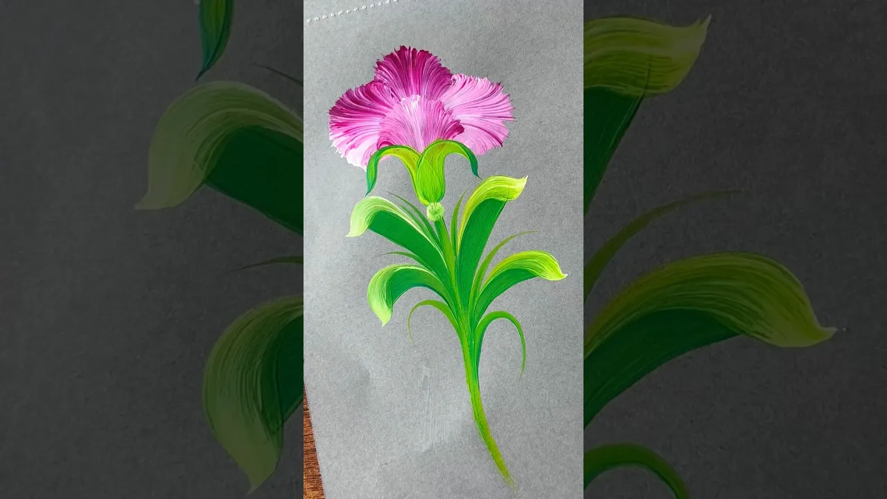 126 Simple PINK💖🌸painting using acrylic paints 🖌️🎨 #viral #art #flowers #shorts #pink #viralpicture