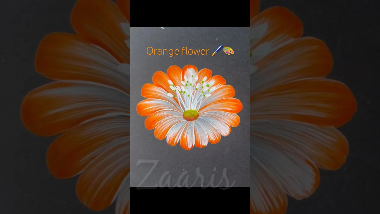 281 🧡🫶ORANGE Flower painting｜ Acrylic🖌️🎨 #art #shorts #flowerpainting