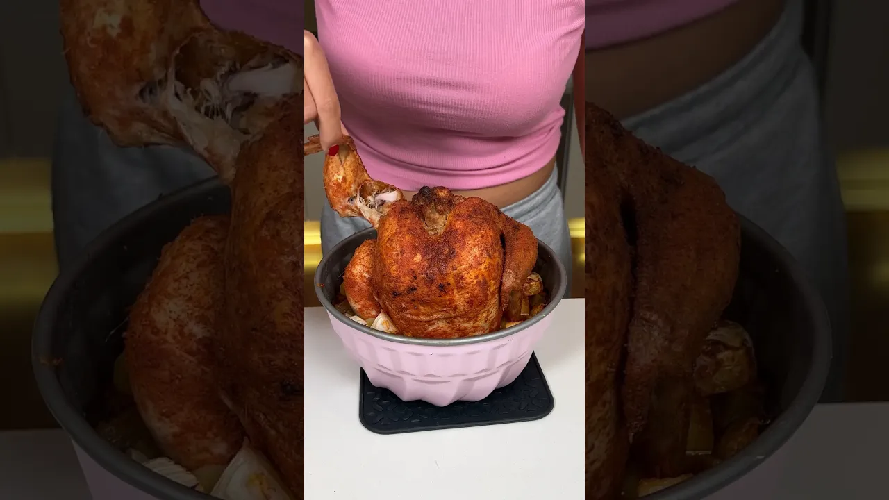 Tüm Tavuk 5 dakika da hazırla fırına at, bulaşıksız ana yemek🐓 #chickenrecipe #busezeynep #shorts