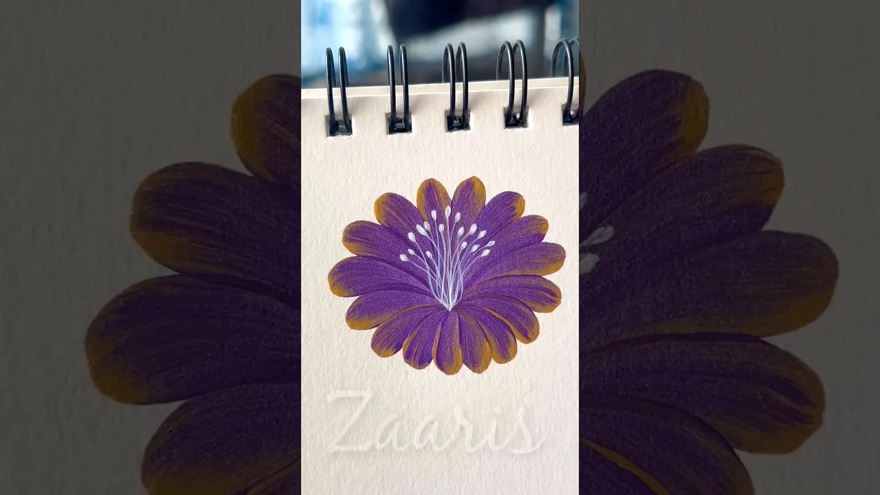 224 💜🎨🖌️Simple PURPLE flower painting using acrylic paints 💜🫶💯👌 #shorts #art #purple #viral #yt