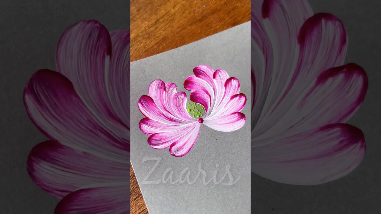 121 💖WOW💚PINK flower 🌸 painting using acrylic 🖌️🎨 #beginnerfriendly #shorts #viral #pink #wow