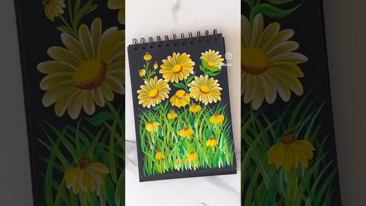 1361 🌼🎨🌱Beautiful ONESTROKE YELLOW DAISIES 🫠🫠🫠🫠 #yellow #shorts #wow