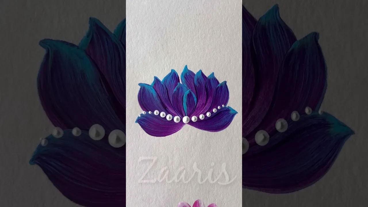 242 PURPLE & BLUE vibrant flower acrylic painting 💜💙 #shorts #art #flowers #painting #purple #blue