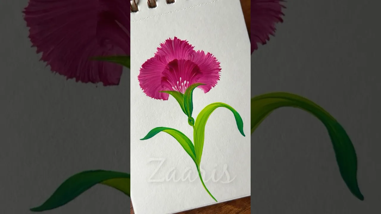1114 🌺🌿FUN ROUND BRUSH STROKES to create a beautiful flower 🌺🌿💯🎨🌼💖🫶🌺🌿💯 #shorts
