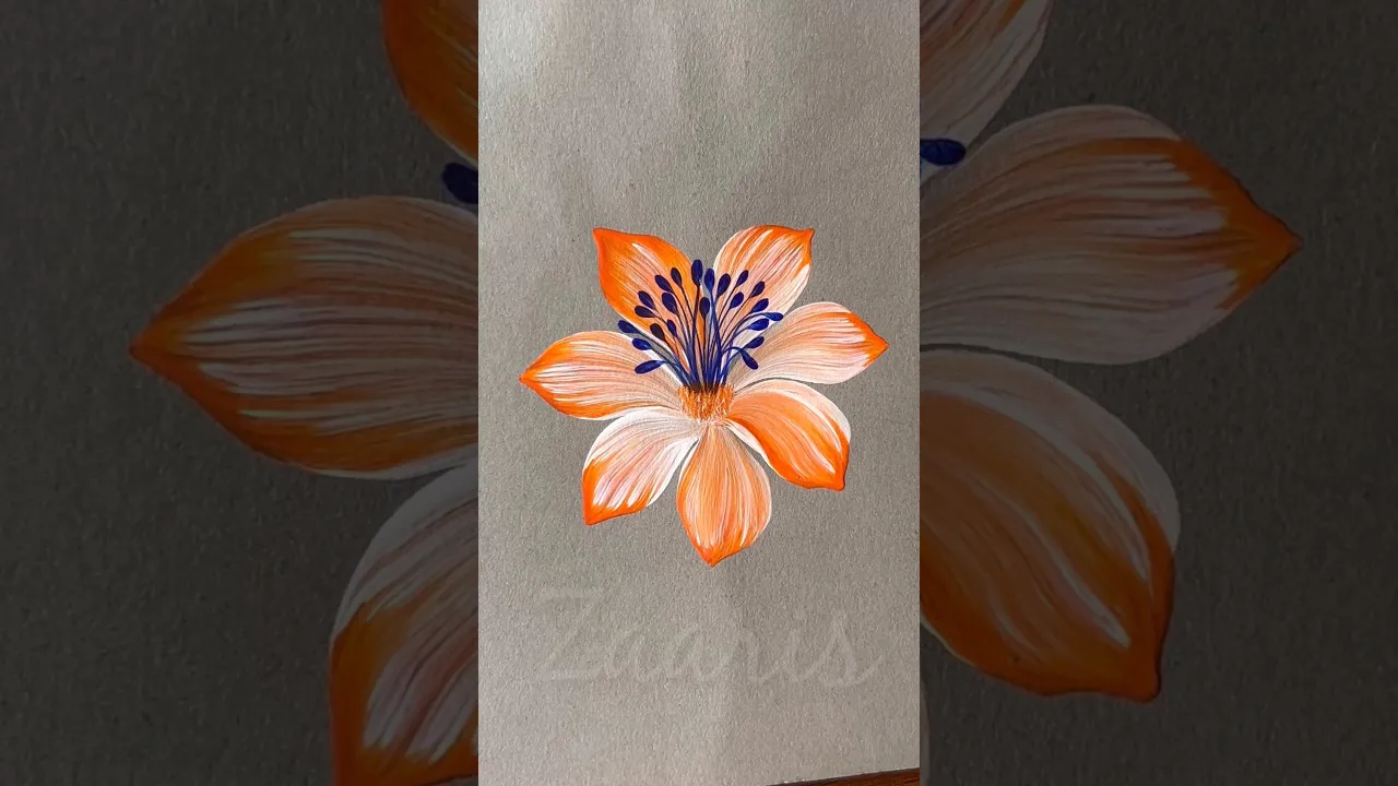 325 Simple flower painting using acrylic paints #flowers #beginnerfriendly #ytshorts
