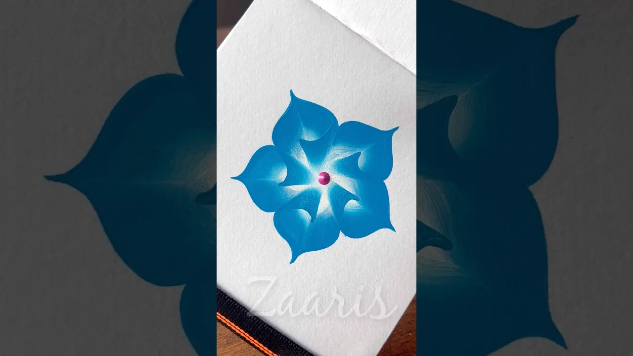 259 🩵🌸👌Simple flower painting using acrylic paints 💯👍🏻🤩🖌️ #shorts