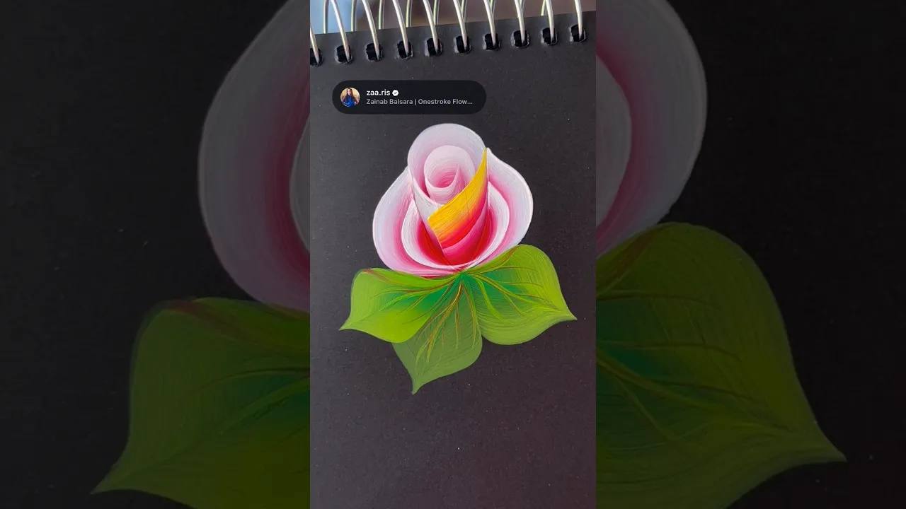 450 🌹Gorgeous PINK & WHITE FLOWER painting using acrylic paints & FLAT brush strokes 🌹🖌️🫶🏻🎨