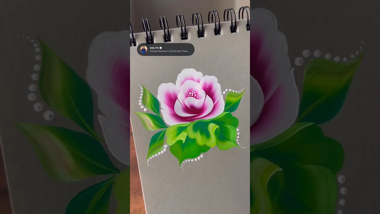 382 Flower art 🌸One Stroke technique💯 #artclass #flowerdrawing #shortsviral #drawing #shortsfeed