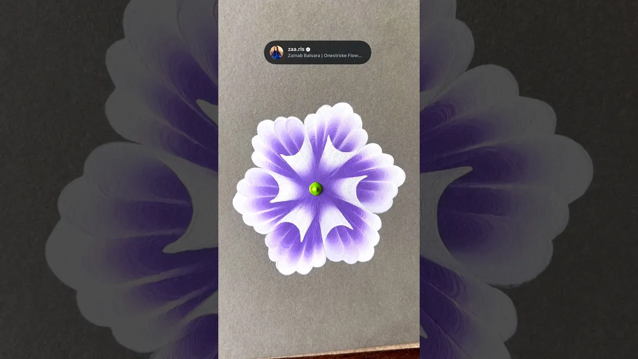 503 💜💫🌟✅💯A splash of vibrancy 💜🤍 PURPLE & WHITE one stroke flower painting design 🤍💜